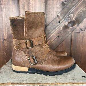 SOREL WOMEN'S MAJOR MOTO BOOT PHOENIX BOOTIE TOBACCO BRITISH TAN BROWN SZ 7